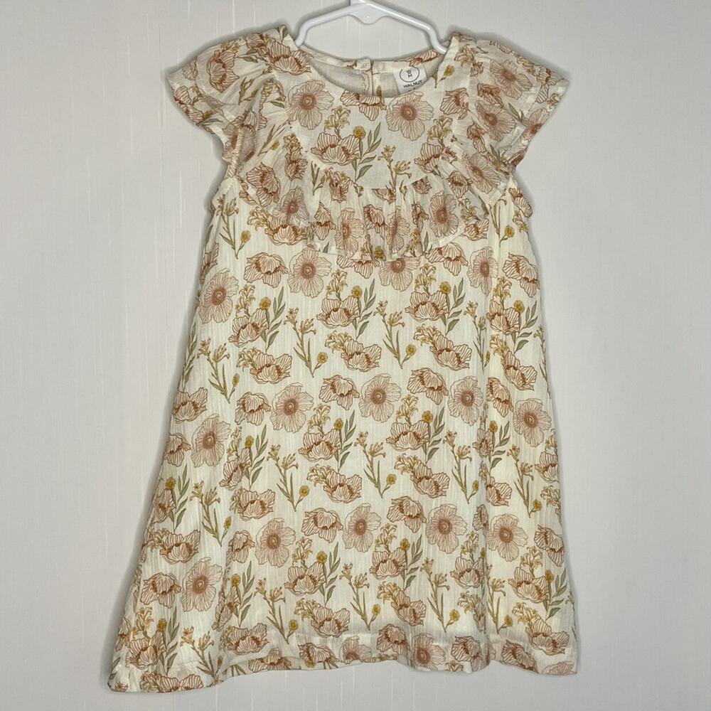 Walnut Melbourne Cotton Gauze Cottage Core Floral Flutter Dress Size 18-24M